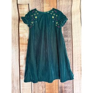 Mini Boden Dress Velvet Embroidered Celestial Holiday Party Event Girls 6-7Y